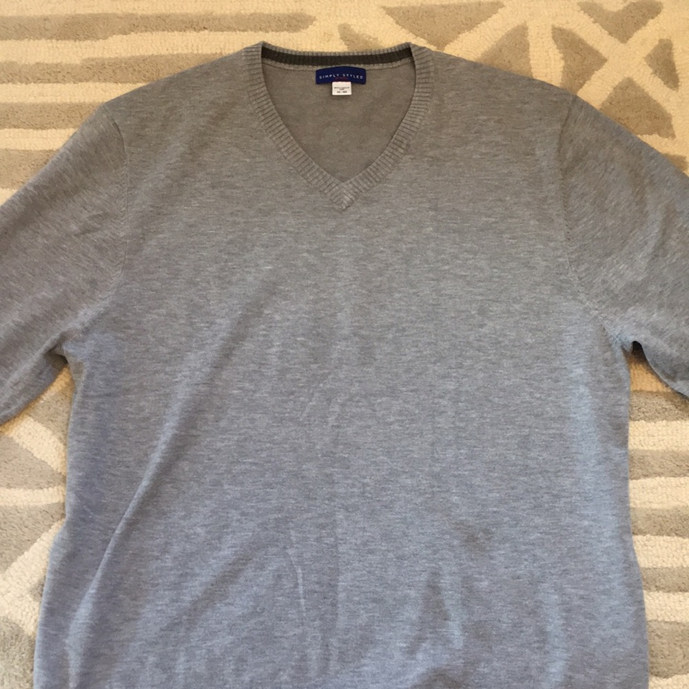 Grey V-neck sweater